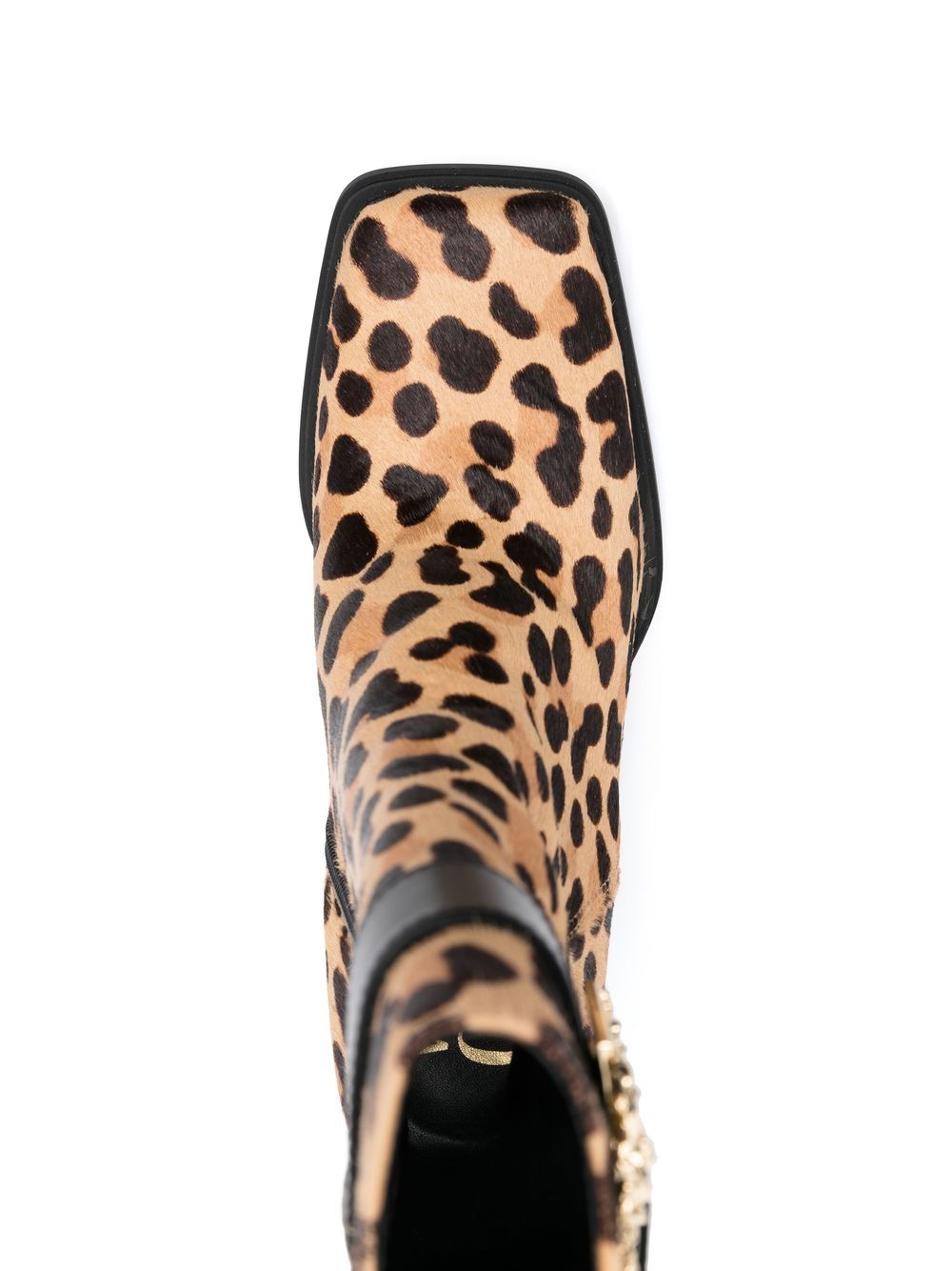 Black boots with leopard clearance print